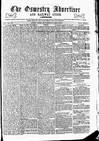 cover page of Oswestry Advertiser published on April 1, 1855