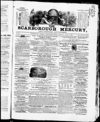 cover page of Scarborough Mercury published on August 2, 1856