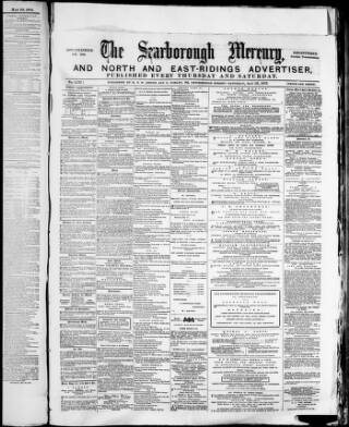 cover page of Scarborough Mercury published on May 22, 1875