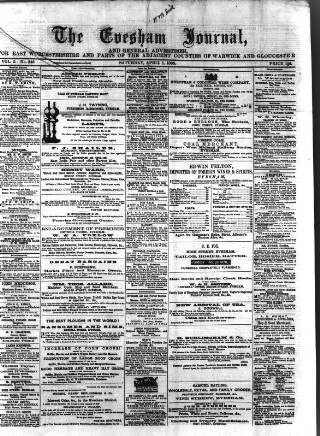 cover page of Evesham Journal published on April 1, 1865