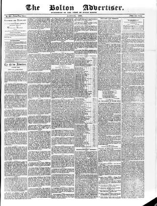 cover page of Bolton Advertiser published on August 1, 1889