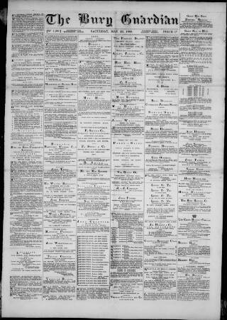 cover page of Bury Guardian published on May 19, 1888