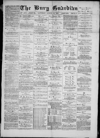 cover page of Bury Guardian published on August 18, 1888