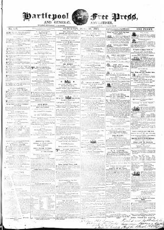 cover page of Hartlepool Free Press and General Advertiser published on June 30, 1860