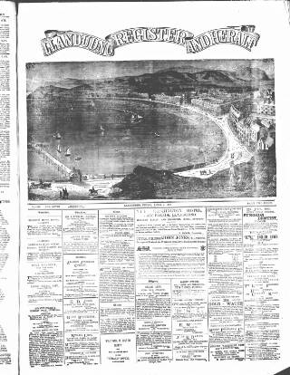 cover page of Llandudno Register and Herald published on April 5, 1889