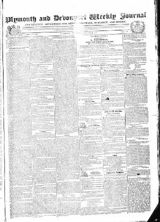 cover page of Plymouth and Devonport Weekly Journal published on August 2, 1832