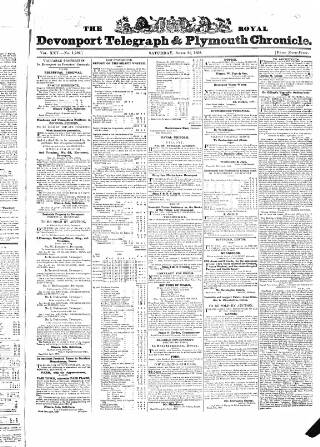 cover page of Royal Devonport Telegraph and Plymouth Chronicle published on April 21, 1832