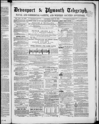 cover page of Royal Devonport Telegraph and Plymouth Chronicle published on May 26, 1860