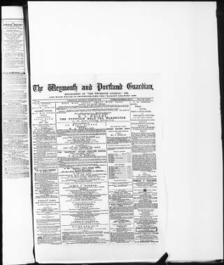 cover page of Weymouth & Portland Guardian published on August 10, 1872