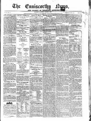cover page of Enniscorthy News published on August 2, 1862