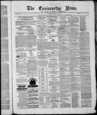 cover page of Enniscorthy News published on April 1, 1876