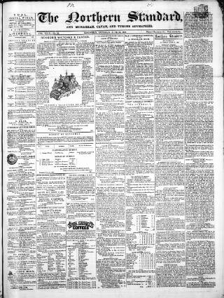 cover page of Northern Standard published on June 13, 1863