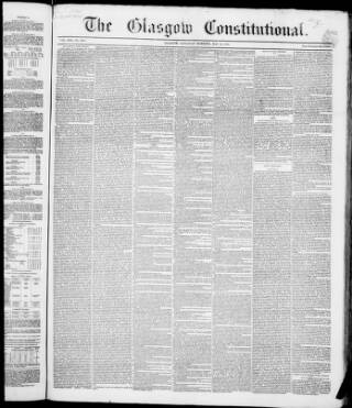 cover page of Glasgow Constitutional published on May 22, 1847