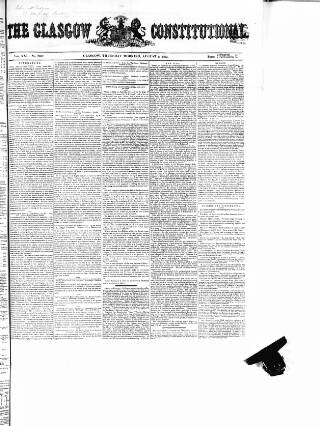 cover page of Glasgow Constitutional published on August 2, 1855