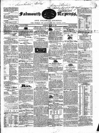 cover page of Falmouth Express and Colonial Journal published on August 31, 1839