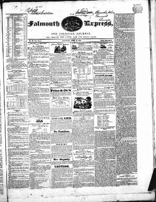 cover page of Falmouth Express and Colonial Journal published on April 11, 1840