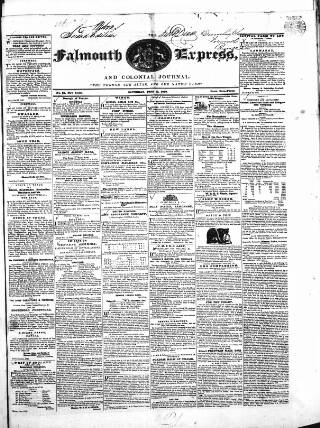 cover page of Falmouth Express and Colonial Journal published on June 13, 1840
