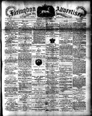 cover page of Faringdon Advertiser and Vale of the White Horse Gazette published on April 1, 1893