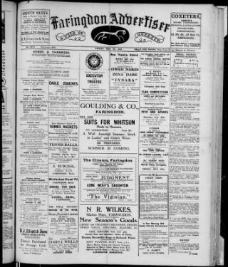 cover page of Faringdon Advertiser and Vale of the White Horse Gazette published on May 22, 1931