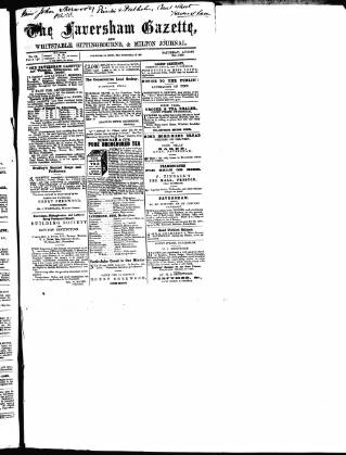 cover page of Faversham Gazette, and Whitstable, Sittingbourne, & Milton Journal published on August 2, 1856