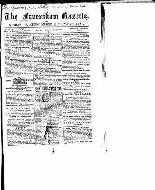 cover page of Faversham Gazette, and Whitstable, Sittingbourne, & Milton Journal published on November 8, 1856