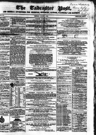 cover page of Tadcaster Post and General Advertiser for Grimstone published on August 2, 1866