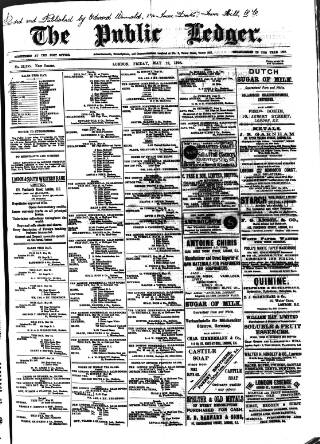 cover page of Public Ledger and Daily Advertiser published on May 22, 1908