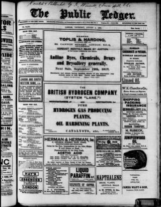 cover page of Public Ledger and Daily Advertiser published on August 2, 1917