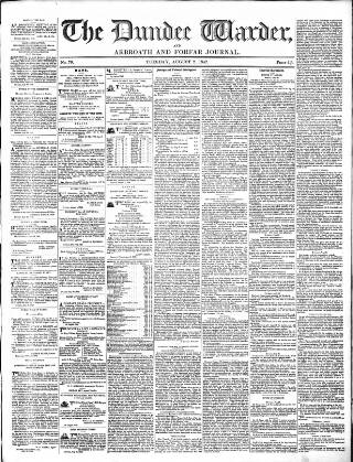 cover page of Northern Warder published on August 2, 1842