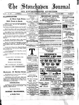 cover page of Stonehaven Journal published on November 2, 1899