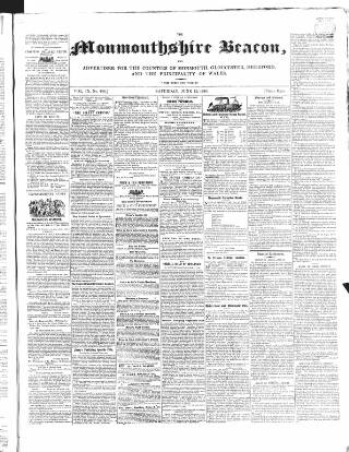 cover page of Monmouthshire Beacon published on June 13, 1846