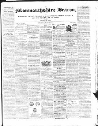 cover page of Monmouthshire Beacon published on May 22, 1847