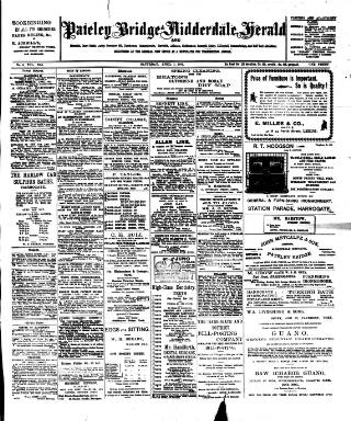 cover page of Pateley Bridge & Nidderdale Herald published on April 1, 1899