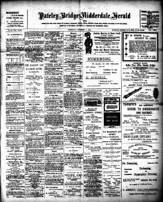 cover page of Pateley Bridge & Nidderdale Herald published on November 2, 1901
