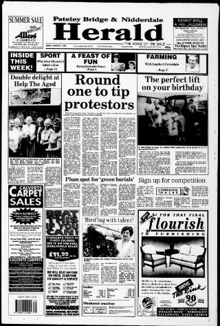 cover page of Pateley Bridge & Nidderdale Herald published on August 2, 1996