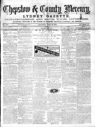 cover page of Chepstow & County Mercury published on April 18, 1874