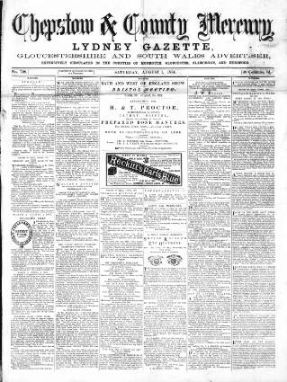 cover page of Chepstow & County Mercury published on August 1, 1874