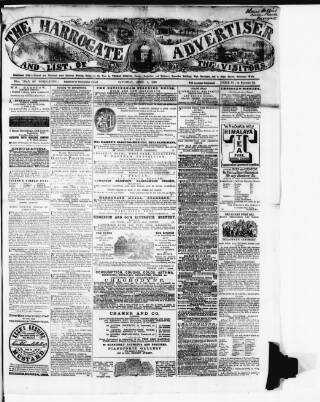 cover page of Harrogate Advertiser and Weekly List of the Visitors published on April 1, 1865