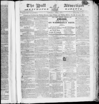 cover page of Hull Advertiser published on April 1, 1815