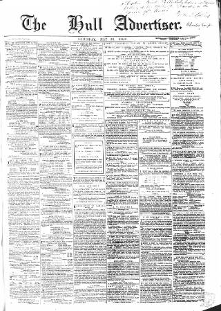 cover page of Hull Advertiser published on May 22, 1858