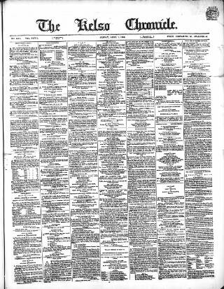 cover page of Kelso Chronicle published on April 1, 1859