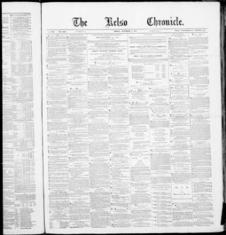 cover page of Kelso Chronicle published on November 2, 1877