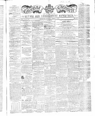 cover page of Coleraine Chronicle published on April 1, 1854