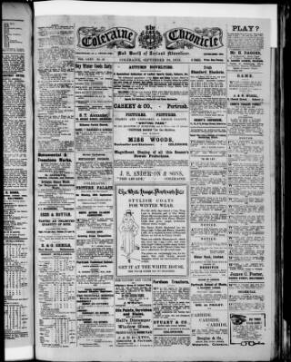cover page of Coleraine Chronicle published on September 28, 1918