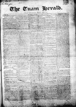 cover page of Tuam Herald published on September 28, 1839