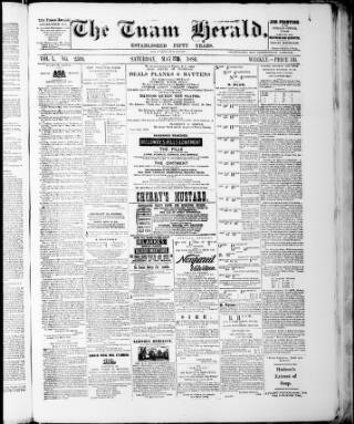 cover page of Tuam Herald published on May 22, 1886