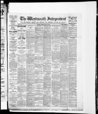 cover page of Westmeath Independent published on May 22, 1909