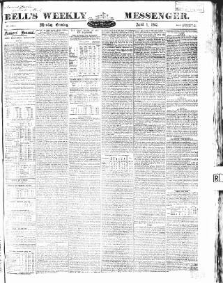cover page of Bell's Weekly Messenger published on April 1, 1867