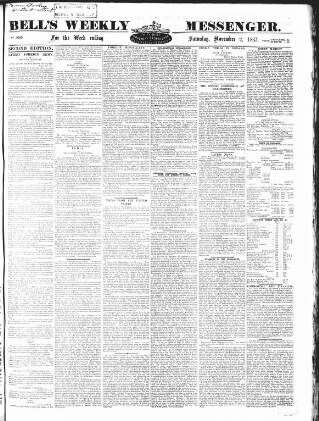 cover page of Bell's Weekly Messenger published on November 2, 1867