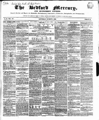 cover page of Bedfordshire Mercury published on August 2, 1851